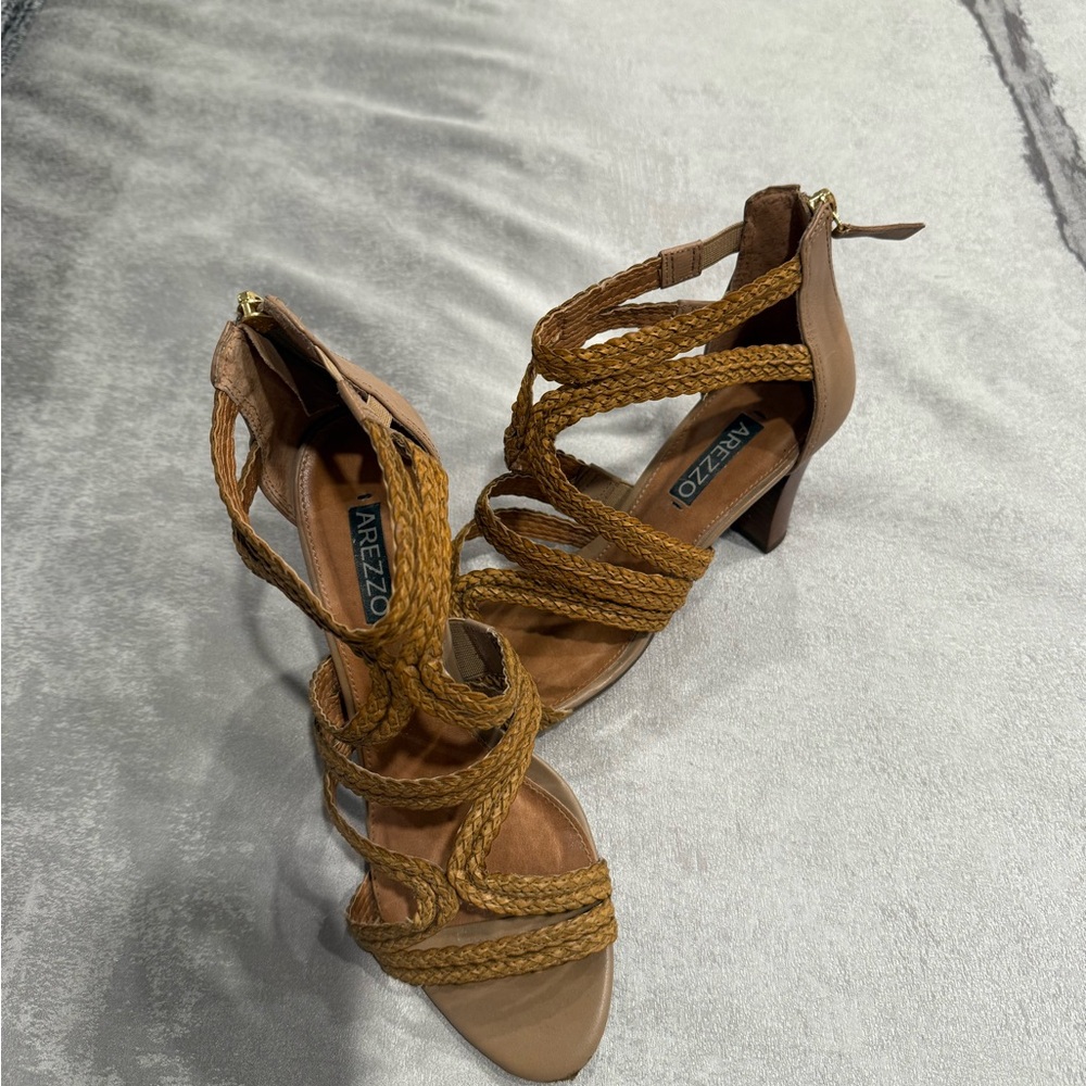 Arezzo  Women's Tan Braided Heels
